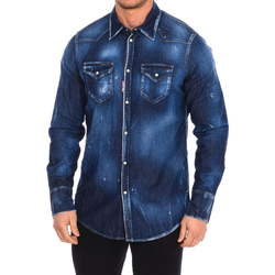 Textil Muži Košile s dlouhymi rukávy Dsquared S79DL0013-S30341-470 Modrá