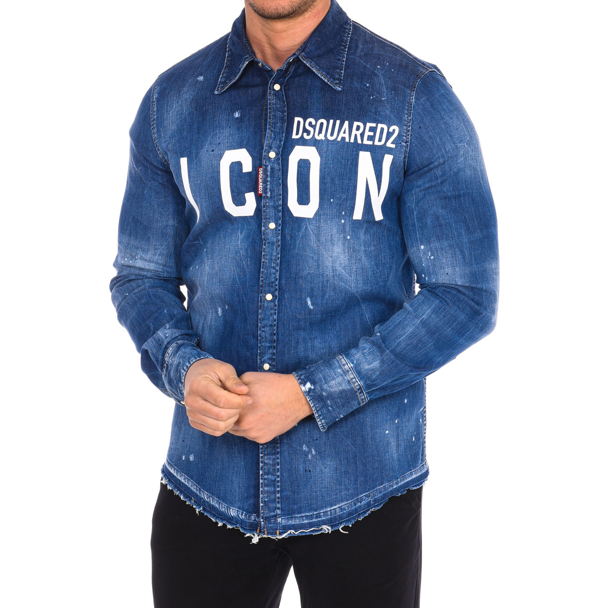 Textil Muži Košile s dlouhymi rukávy Dsquared S79DL0001-S30341-470 Modrá