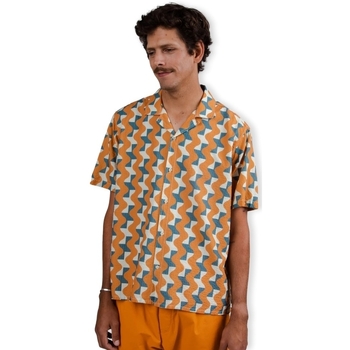Textil Muži Košile s dlouhymi rukávy Brava Fabrics Big Tiles Aloha Shirt - Ochre           