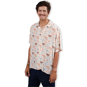 Brava Fabrics Buffet Aloha Shirt - Sand Bílá