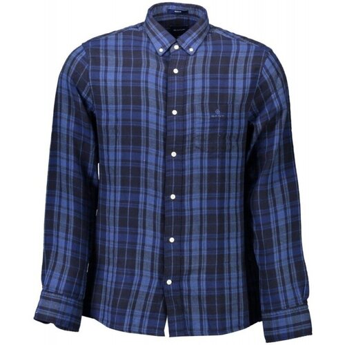 Textil Muži Košile s dlouhymi rukávy Gant 20033017520 Modrá