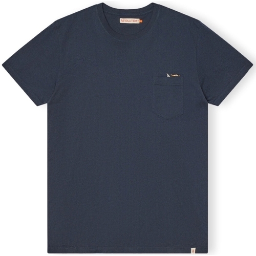 Textil Muži Trička & Pola Revolution T-Shirt Regular 1365 SHA - Navy Modrá