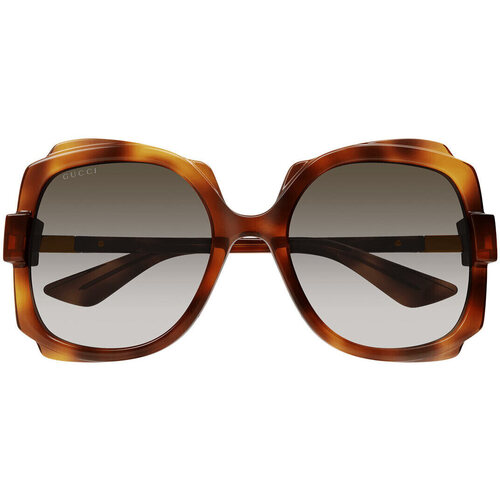 Hodinky & Bižuterie Ženy sluneční brýle Gucci Occhiali da Sole  GG1431S 002 Hnědá