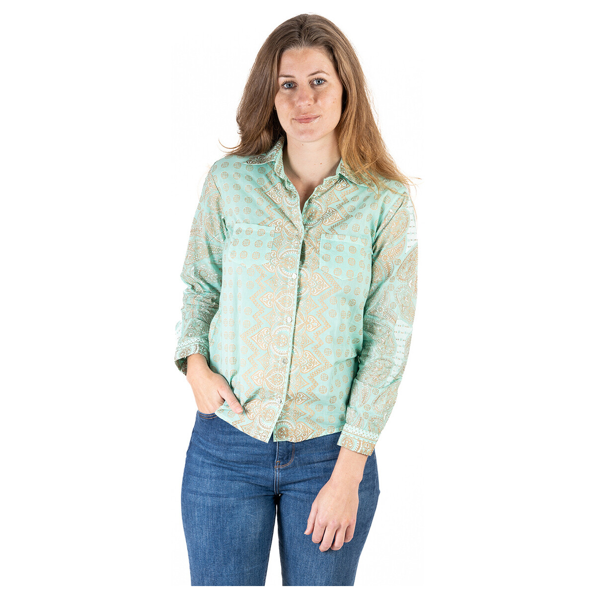 Textil Ženy Košile / Halenky Isla Bonita By Sigris Košile Zelená