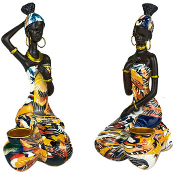 Bydlení Sošky a figurky Signes Grimalt Obrázek Africká Žena 2 Uni. Hnědá