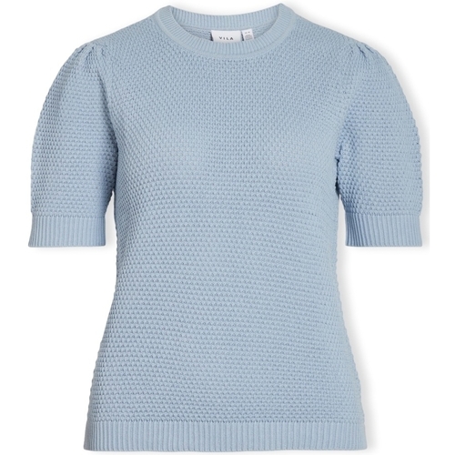 Textil Ženy Halenky / Blůzy Vila Noos Dalo Knit S/S - Kentucky Blue Modrá