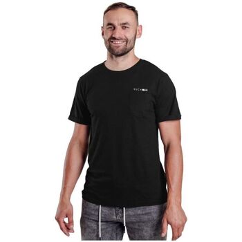 Textil Muži Trička s krátkým rukávem Vuch pánské tričko Tiago černá Černá
