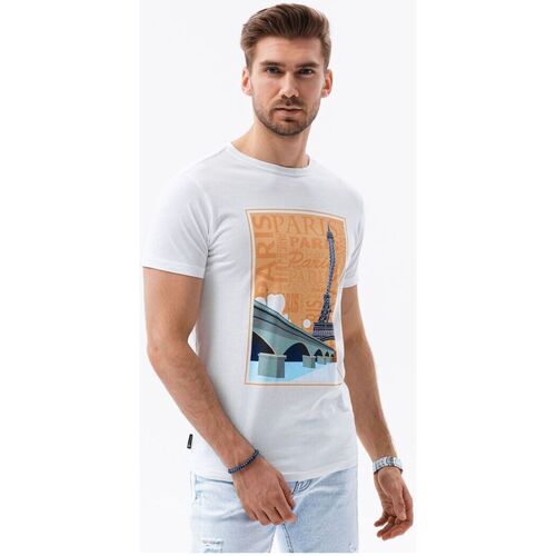 Textil Muži Trička s krátkým rukávem Ombre Pánské tričko s potiskem Sirdal bílá Bílá