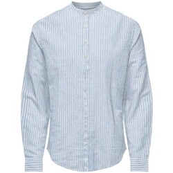 Textil Muži Košile s dlouhymi rukávy Only & Sons  22028417 CAIDEN Modrá