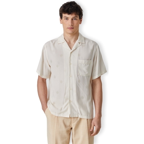 Textil Muži Košile s dlouhymi rukávy Portuguese Flannel Modal Dots Shirt - White Bílá