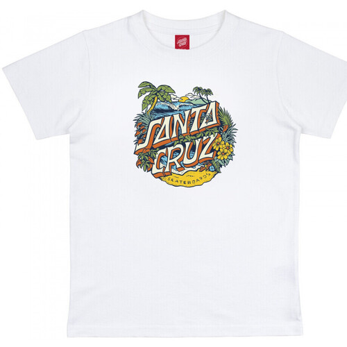 Textil Chlapecké Trička & Pola Santa Cruz Youth aloha dot front Bílá