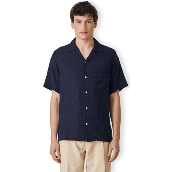 Portuguese Flannel Grain Shirt - Navy Modrá