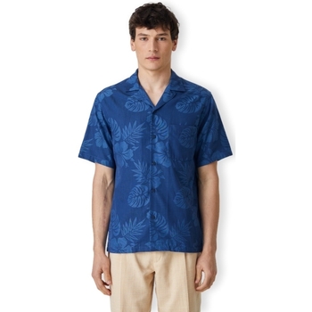 Textil Muži Košile s dlouhymi rukávy Portuguese Flannel Island Jaquard Flowers Shirt - Blue Modrá
