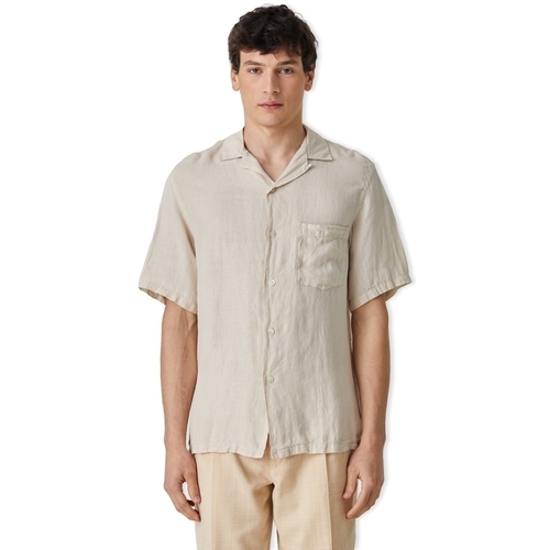 Textil Muži Košile s dlouhymi rukávy Portuguese Flannel Linen Camp Collar Shirt - Raw Béžová