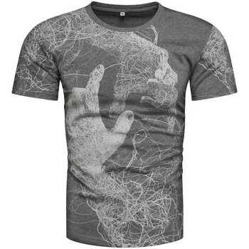 Textil Muži Trička s krátkým rukávem Recea Pánské tričko s potiskem Blarlois grafitová Šedá