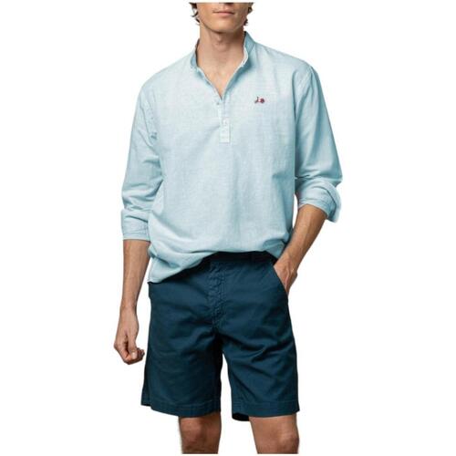 Textil Muži Košile s dlouhymi rukávy Scotta  Modrá