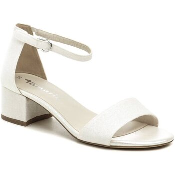 Boty Ženy Sandály Tamaris 1-28295-42 bílé třpytivé dámské sandály Bílá
