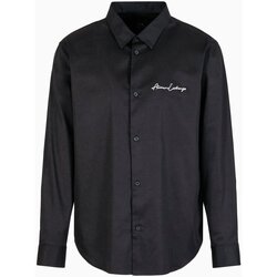 Textil Muži Košile s dlouhymi rukávy EAX 8NZC99 ZN10Z Černá