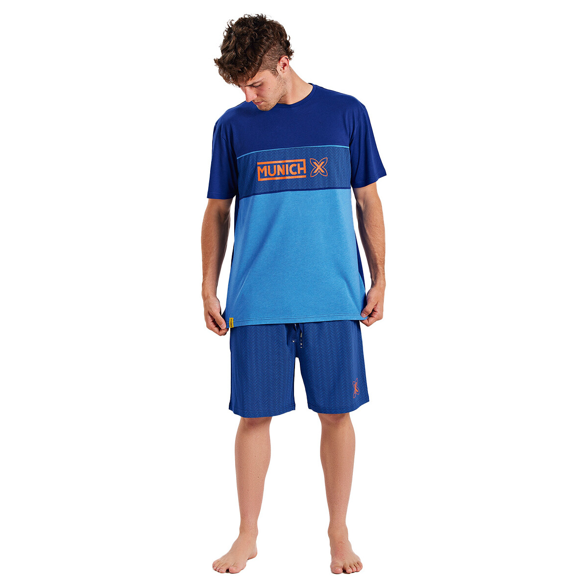Textil Muži Pyžamo / Noční košile Munich MUEH0254 Modrá