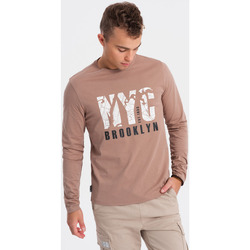 Textil Muži Trička s krátkým rukávem Ombre Pánské tričko s dlouhým rukávem Lhoris světle Hnědá