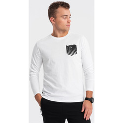 Textil Muži Trička s krátkým rukávem Ombre Pánské tričko s dlouhým rukávem Gorre bílá Bílá
