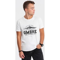 Textil Muži Trička s krátkým rukávem Ombre Pánské tričko s potiskem Jafaru bílá Bílá