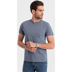 Textil Muži Trička s krátkým rukávem Ombre Pánské tričko s krátkým rukávem Douma jeansová Tmavě modrá