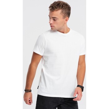 Textil Muži Trička s krátkým rukávem Ombre Pánské tričko s krátkým rukávem Douma bílá Bílá