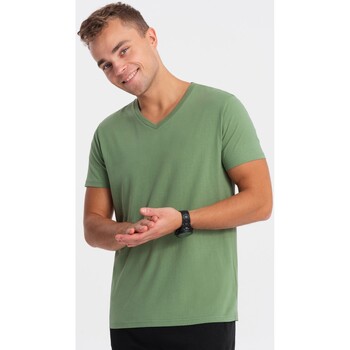 Ombre Pánské tričko s krátkým rukávem Heman zelená Zelená