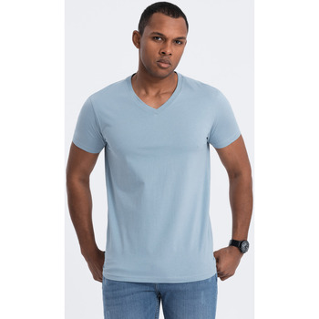 Textil Muži Trička s krátkým rukávem Ombre Pánské tričko s krátkým rukávem Heman jeansová Modrá