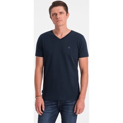 Textil Muži Trička s krátkým rukávem Ombre Pánské tričko s krátkým rukávem Tabbris navy Tmavě modrá