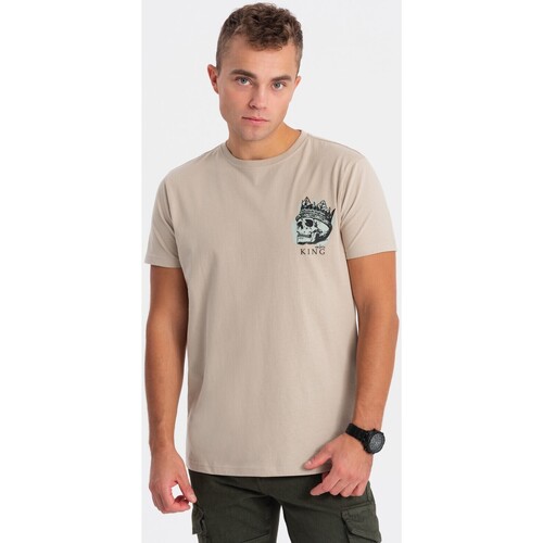 Textil Muži Trička s krátkým rukávem Ombre Pánské tričko s krátkým rukávem Rashidi béžová Béžová