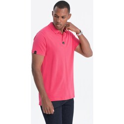 Textil Muži Trička s krátkým rukávem Ombre Pánské tričko s límečkem Dikrils tmavě růžová Růžová
