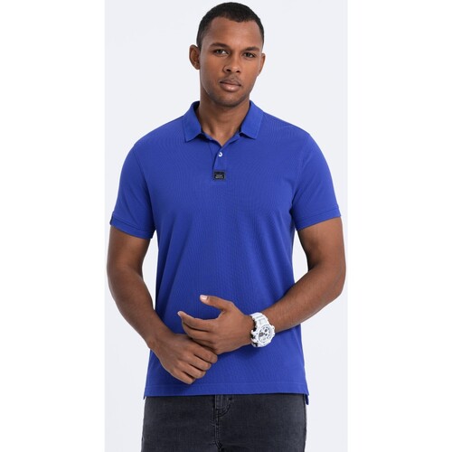 Textil Muži Trička s krátkým rukávem Ombre Pánské tričko s límečkem Krarond modrá Tmavě modrá