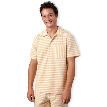 Brava Fabrics Košile s dlouhymi rukáv Stripes Overshirt - Sand - Žlutá