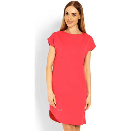 Textil Ženy Krátké šaty Peekaboo Dámské asymetrické šaty Cheebbiz korálová Oranžová