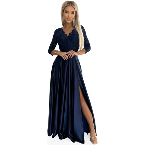 Textil Ženy Krátké šaty Numoco Dámské společenské šaty Amber granátová Tmavě modrá