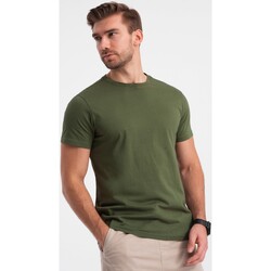 Textil Muži Trička s krátkým rukávem Ombre Pánské tričko s krátkým rukávem Douma olivová Zelená