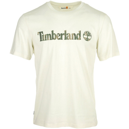 Textil Muži Trička s krátkým rukávem Timberland Camo Linear Logo Short Bílá
