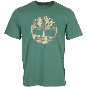 Textil Muži Trička s krátkým rukávem Timberland Camo Tree Logo Short Sleeve Zelená