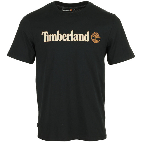 Textil Muži Trička s krátkým rukávem Timberland Linear Logo Short Sleeve Černá