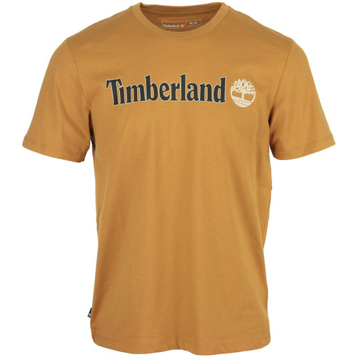Textil Muži Trička s krátkým rukávem Timberland Linear Logo Short Sleeve Hnědá