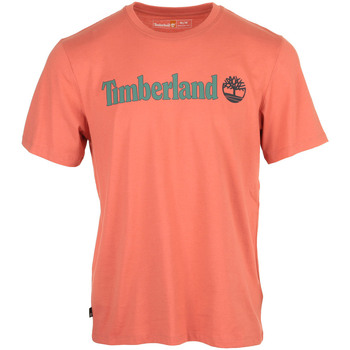 Textil Muži Trička s krátkým rukávem Timberland Linear Logo Short Sleeve Oranžová