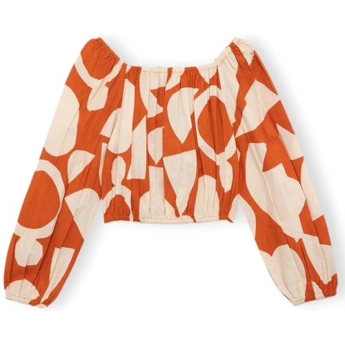 Textil Ženy Halenky / Blůzy Compania Fantastica COMPAÑIA FANTÁSTICA Top 43108 - Geometric Oranžová