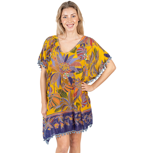 Textil Ženy Plážový šátek Isla Bonita By Sigris Pončo Žlutá