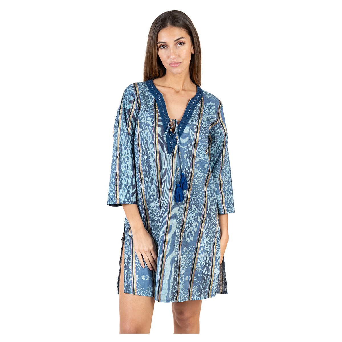 Textil Ženy Šaty Isla Bonita By Sigris Kurta Modrá