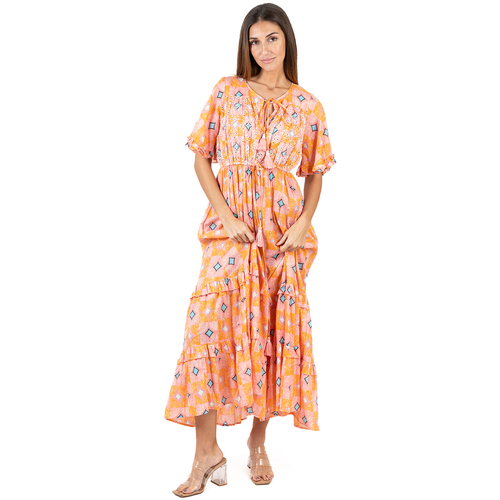 Textil Ženy Společenské šaty Isla Bonita By Sigris Dlouhé Midi Šaty Oranžová