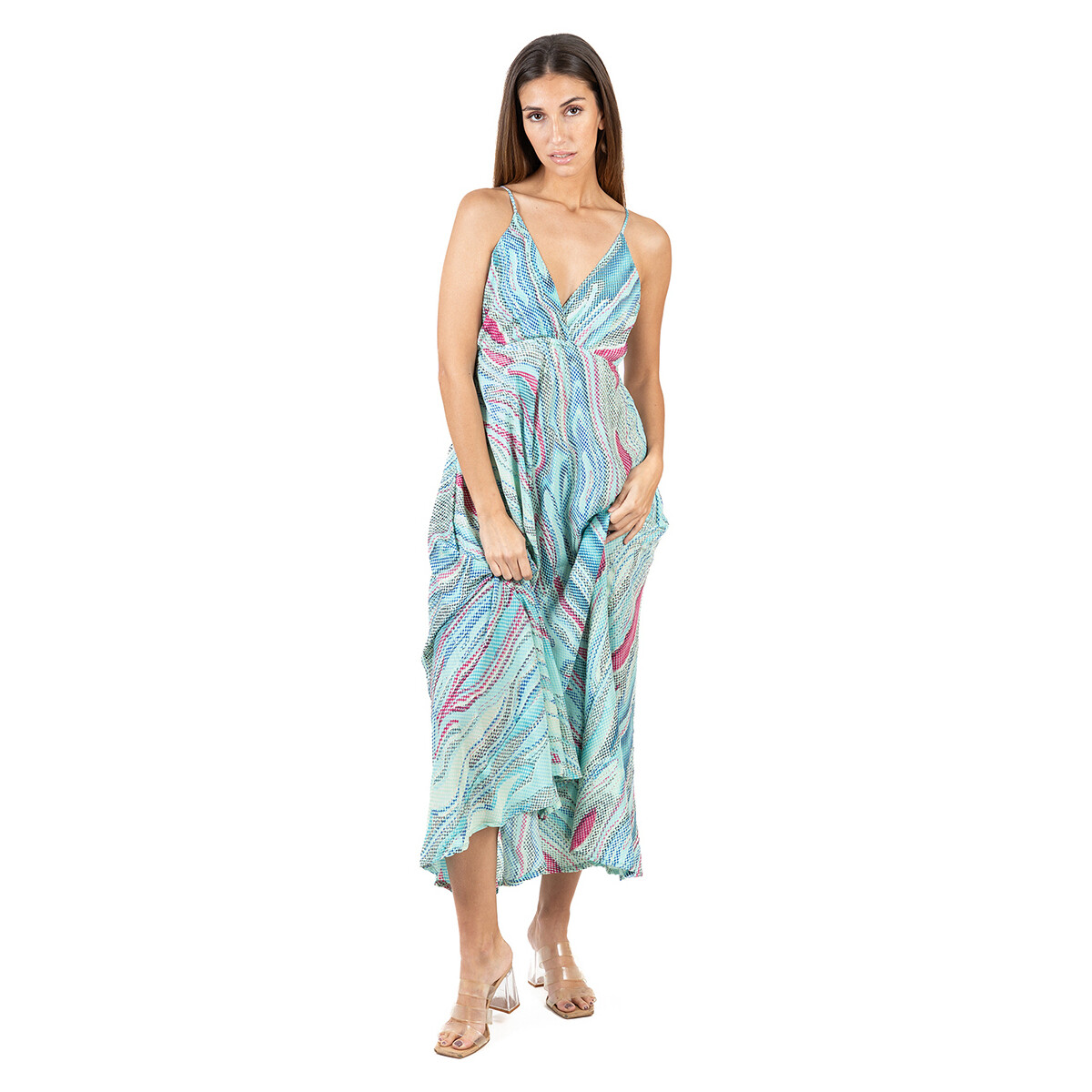 Textil Ženy Společenské šaty Isla Bonita By Sigris Dlouhé Midi Šaty Modrá
