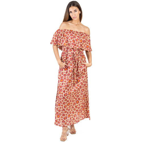 Textil Ženy Společenské šaty Isla Bonita By Sigris Dlouhé Midi Šaty Červená
