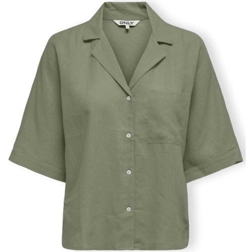 Textil Ženy Halenky / Blůzy Only Noos Tokyo Life Shirt S/S - Oil Green Zelená